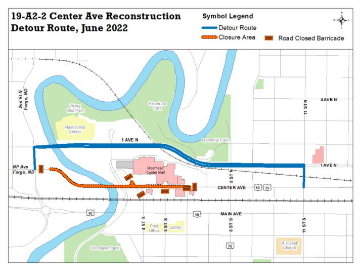 Center Ave Detour June 2022