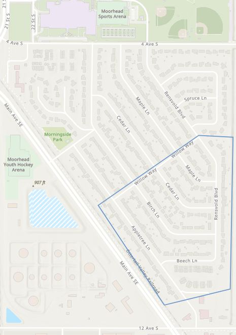 Area 2 - Map south side of eide morningside appletreepark meadowview